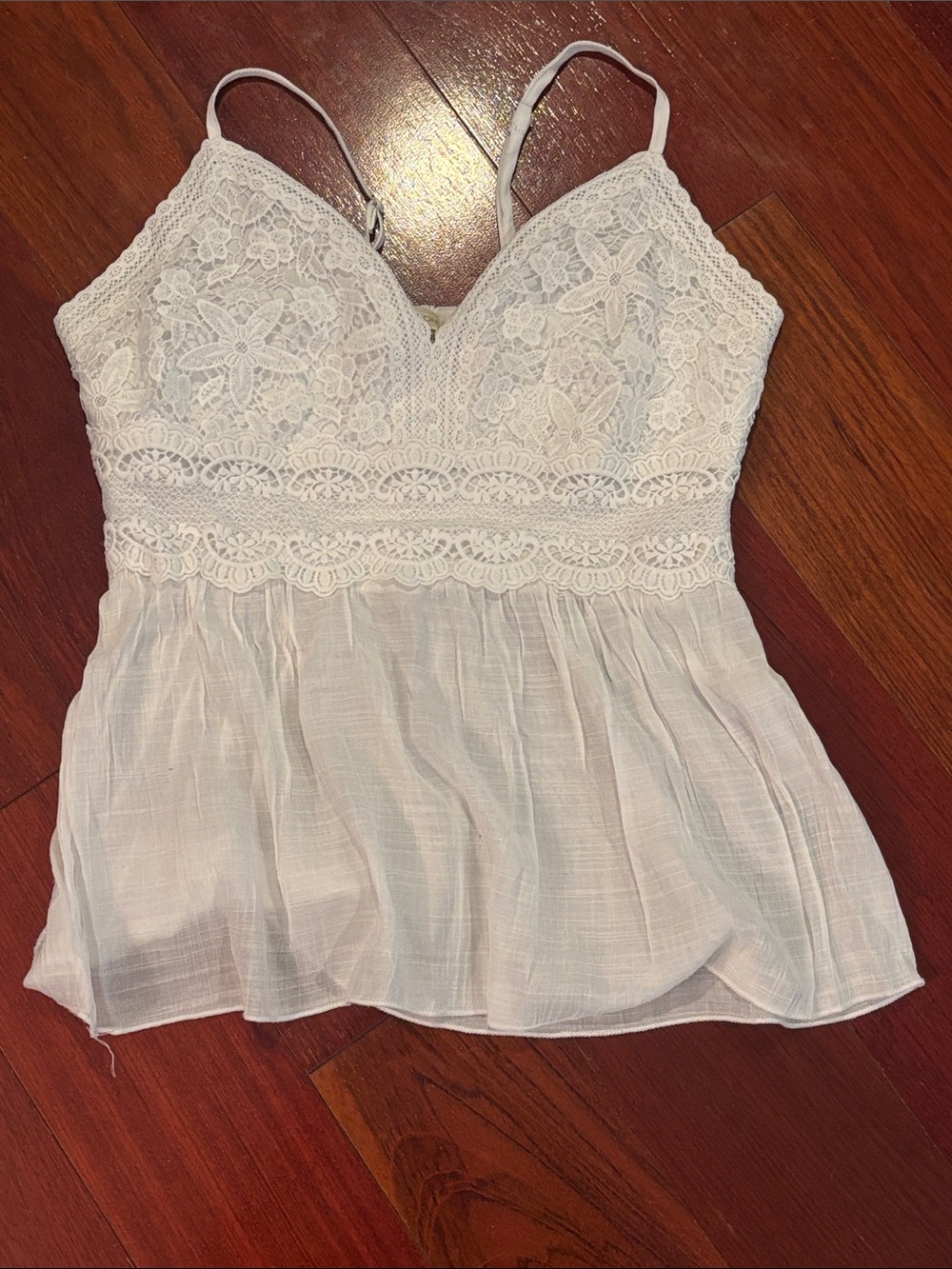 Rebellion White Lace Trim Camisole with Spaghetti Straps